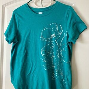 Old Navy Teal Floral Short Sleeve Tee